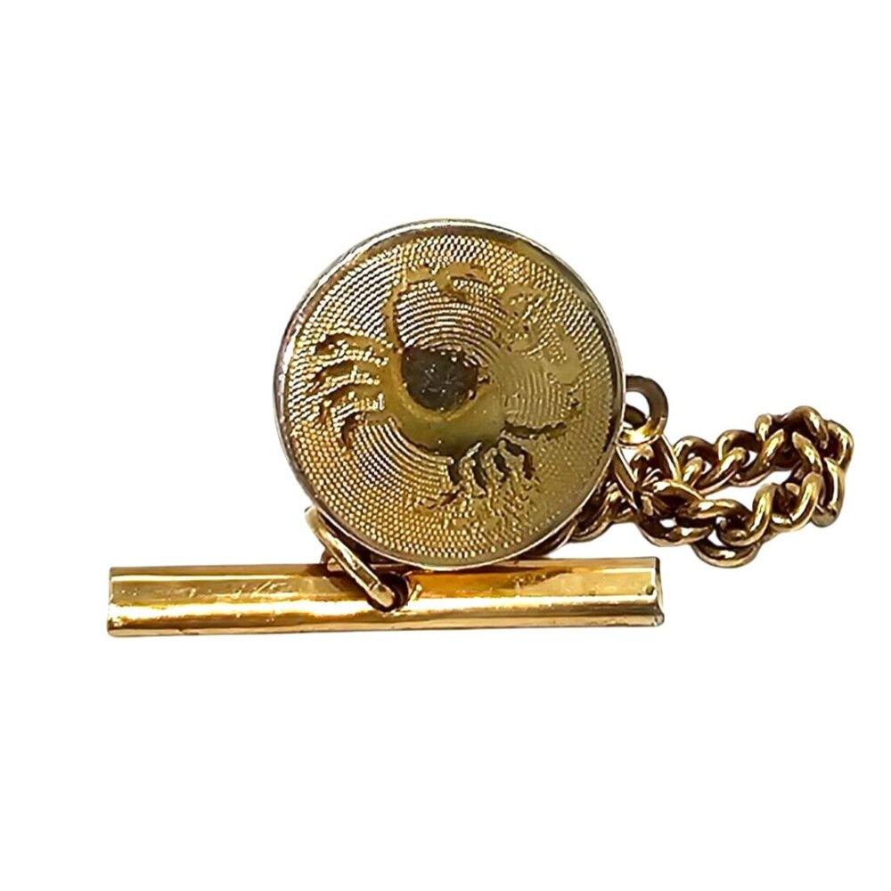 Vintage Dante Crab Tie Tack Sterling Silver Gold Tone